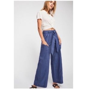 Free People Bluebell Wide Leg Carpenter Pocket Pant XS